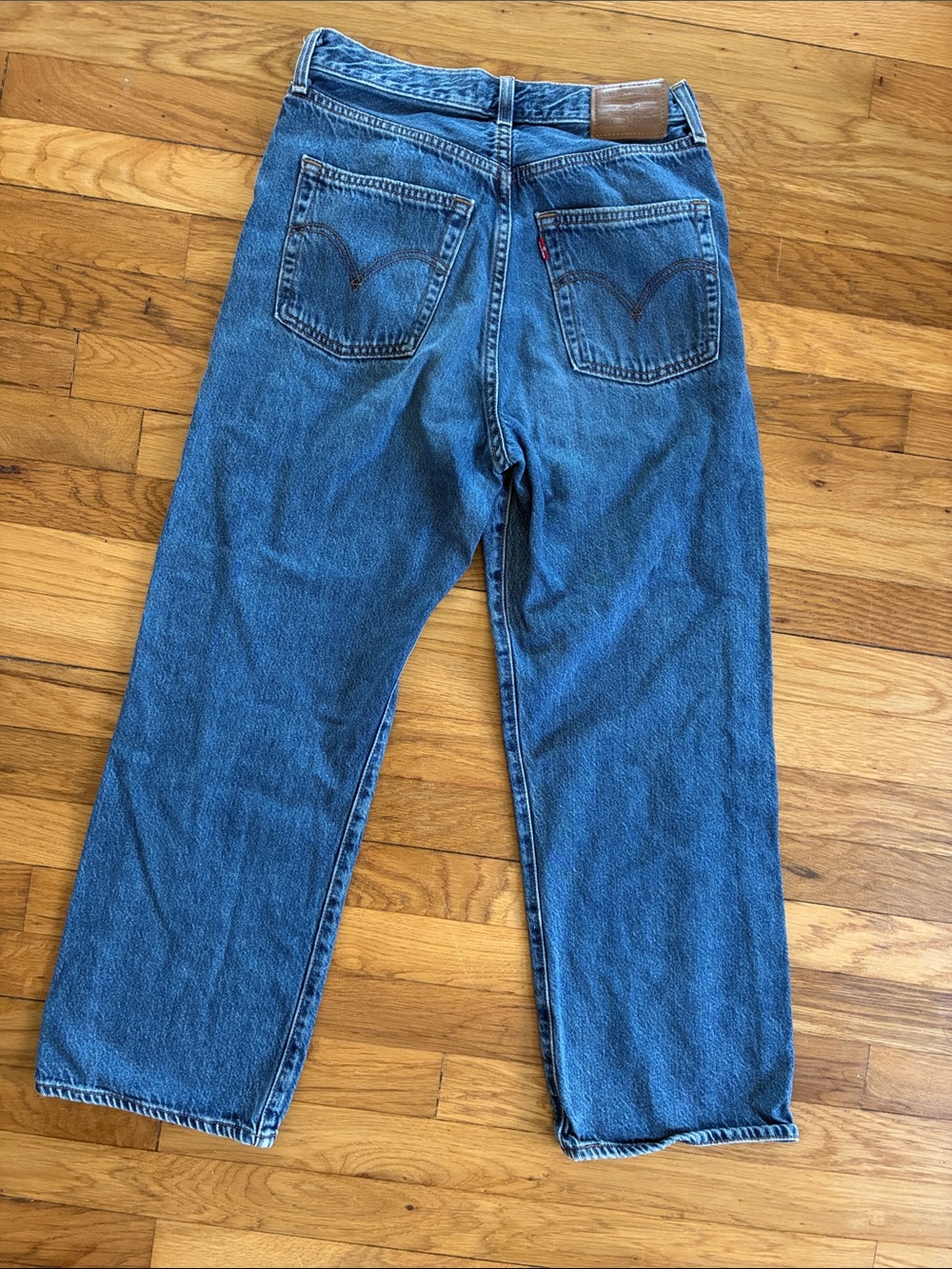 Levi's Premium Ribcage Straight Ankle Jeans 28 Rigid Ankle Crop 27" Medium Wash - Picture 12 of 13